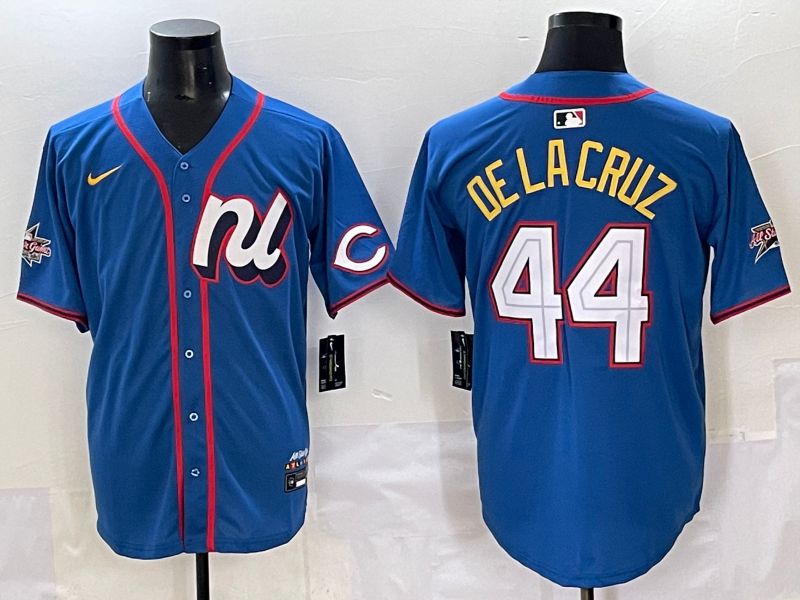 Men 2025 Cincinnati Reds #44 De Lacruz Blue All star Nike MLB Jersey style 1->cincinnati reds->MLB Jersey